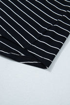 Stripe Drawstring Waist Pocketed Mini Dress