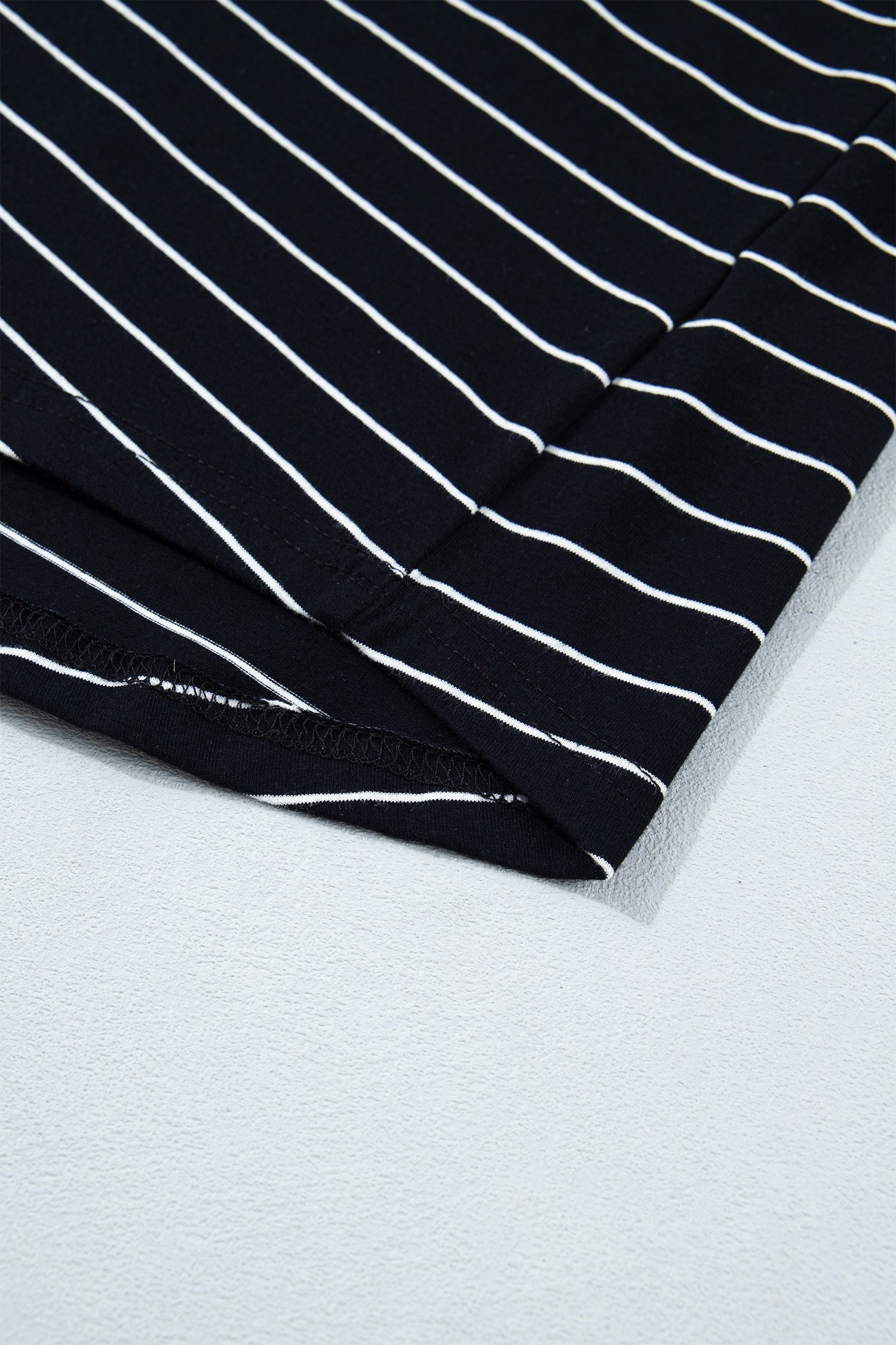 Stripe Drawstring Waist Pocketed Mini Dress
