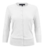 Crewneck Button Down Knit Cardigan Sweater - VacationGrabs