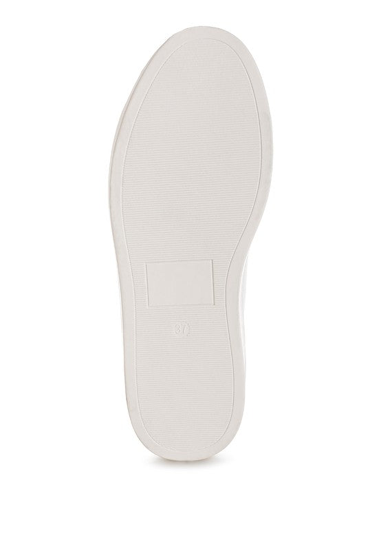Rag Company women's embellished chunky sneakers, white rubber sole for casual wear