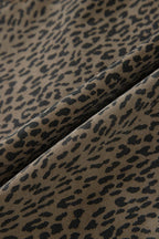 Leopard Denim Tie High Waist Shorts