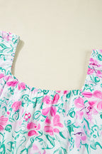 Plus Size Floral Ric-Rac Trim Mini Dress