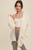 Women's Sweaters - Cardigans Cable Knit Open Front Long Cardigan