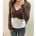Brown cable knit sweater, cozy style for casual outings