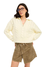 Half Zip Cable Knit Sweater