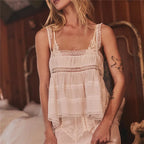 Women's pink camisole lace top, perfect for summer layering