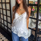 Women's white camisole lace top, perfect for casual outings