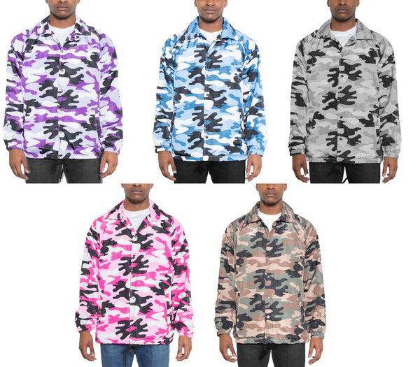 Camo Print Coachs Jacket - VacationGrabs