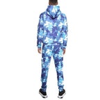 Men's 2PC Track Set in Blue Camouflage Tracksuit for Men with Hooded Sweatshirt and Joggers