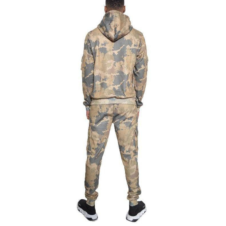 Men's 2PC camouflage tracksuit for men with a hooded sweatshirt and matching pants