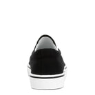 Rag Company black canvas slip on sneakers for women with white sole and minimalist design