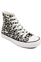 Trendy Miami Shoe Wholesale canvas sneakers with patterns in leopard design for stylish women