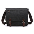 Stylish gray canvas tote bag with brown leather accents for daily use