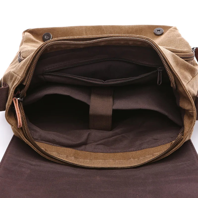 Brown canvas totes bag with spacious interior for everyday use