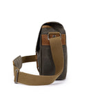 Olive canvas tote bag with leather accents for daily use