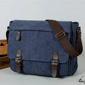 Navy canvas totes bag with stylish buckles for everyday use