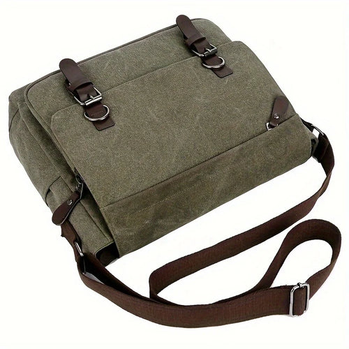 Olive green canvas totes bag with adjustable strap for daily use