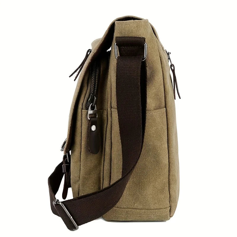 Khaki canvas totes bag, durable and stylish for daily use