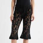 Women's black lace capri dress pants for trendy summer outfits