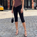 Women's black capri dress pants, perfect for casual outings or work