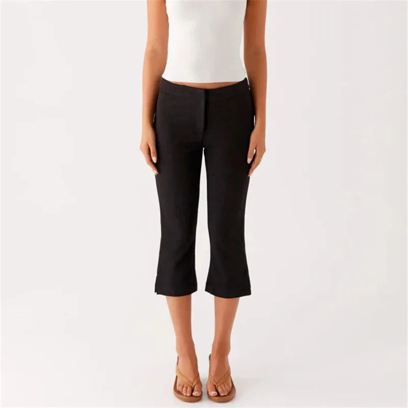 Women's black capri dress pants for stylish summer outings