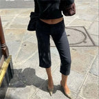 Women's black capri dress pants, perfect for casual outings