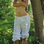 Women's white capri dress pants, lightweight cotton, perfect for summer outings