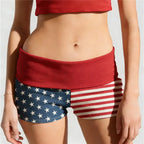 Womens red white and blue capri shorts, perfect for summer activities
