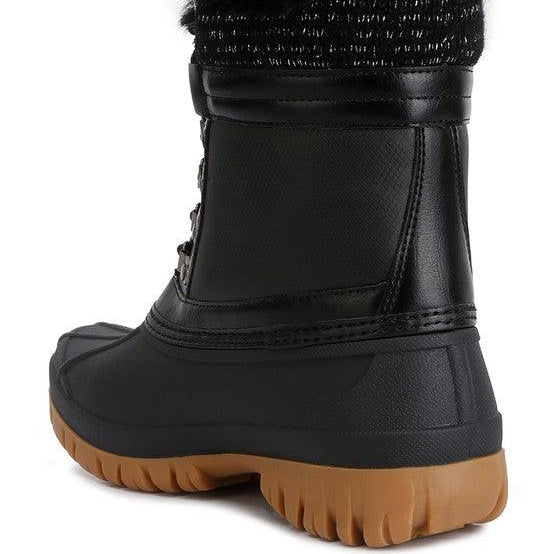 Women's Shoes - Boots Capucine Fur Collar Contrasting Lug Sole Boots