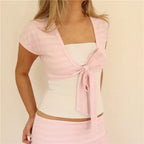 Women's pink cardigan cropped top for stylish summer outfits