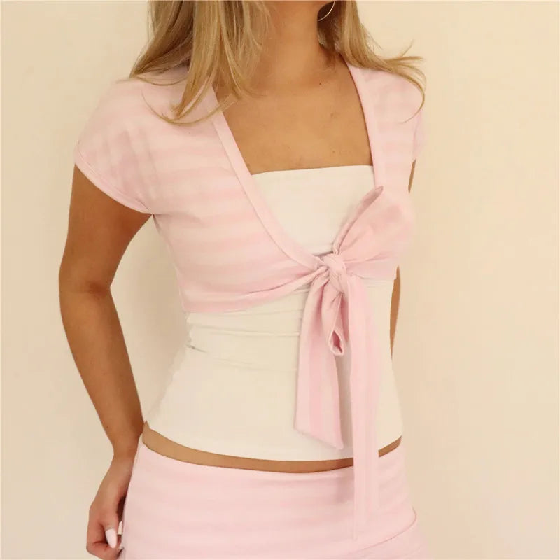 Women's pink cardigan cropped top for stylish summer outfits