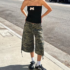 Women's camo cargo shorts for casual summer outings