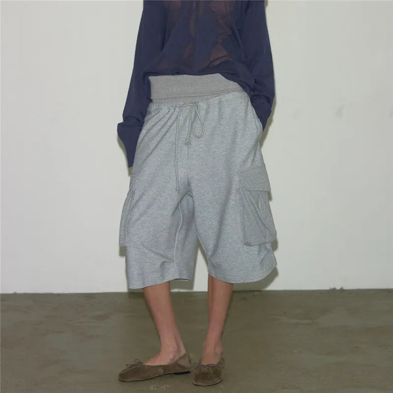 Women's gray cargo joggers, comfy fabric, perfect for casual wear