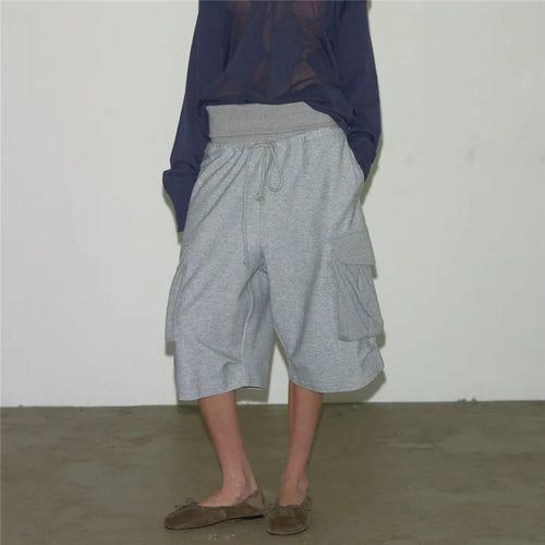 Women's gray cargo joggers, comfy fabric, perfect for casual wear