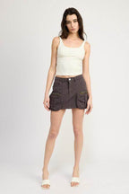 Cargo Mini Skirt - VacationGrabs