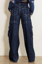 Women's Jeans Cargo Pocket Wide Jeans