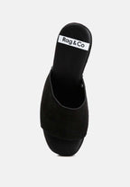 Cartera Soft Suede High Block Heel Clogs
