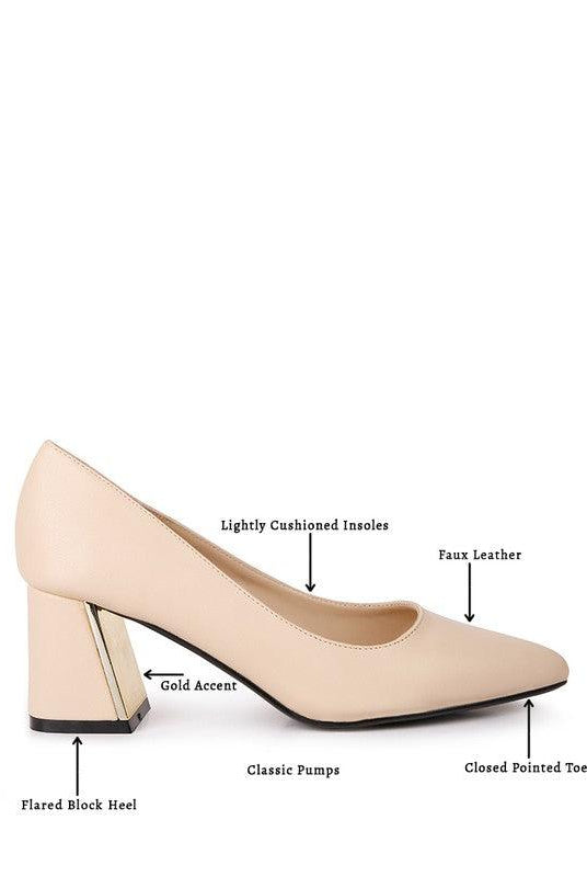 Women's Shoes - Heels Casey Metallic Detail Block Heel Pumps