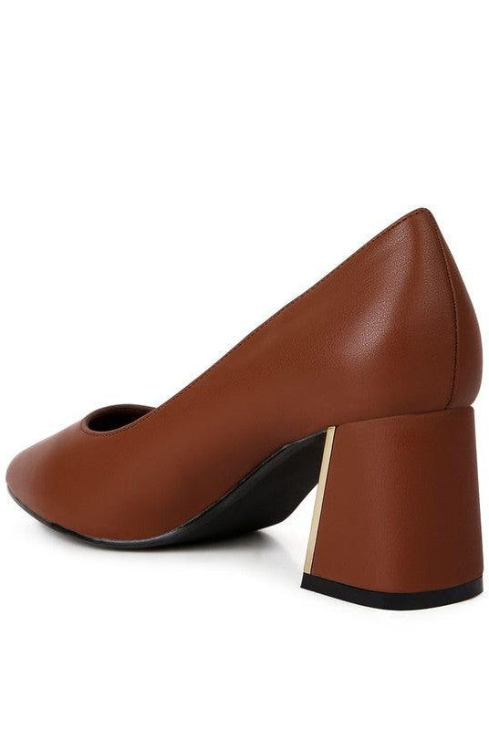 Women's Shoes - Heels Casey Metallic Detail Block Heel Pumps