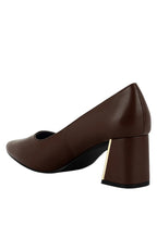 Casey Metallic Detail Block Heel Pumps