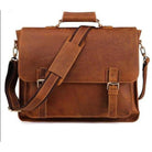 Casual blue messenger bag crafted from leather with adjustable straps and multiple compartments