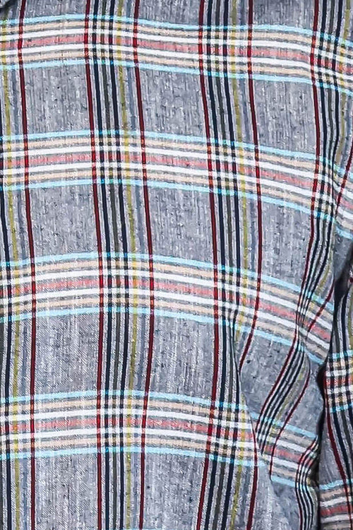 Casual Blue Plaid Shirt – detail view
