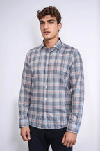 Casual Blue Plaid Shirt – styled view
