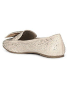 Rag Company Women's Casual Bow Loafers with Sparkling Crystal Detailing for Everyday Wear