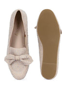 Rag Company beige casual bow loafers adorned with sparkling details for elegant everyday wear