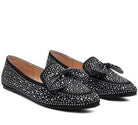 Rag Company casual bow loafers in black with studded detailing for stylish comfort