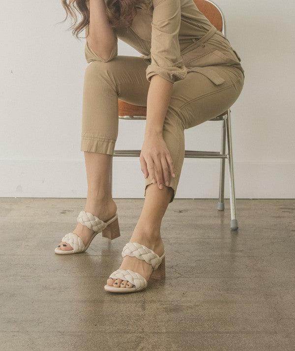 Oasis Society casual braided heel sandals with a block heel, perfect for stylish summer outings
