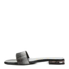 Rag Company casual chic rhinestone slides with a sleek black design for stylish summer wear