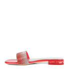 Rag Company casual chic rhinestone slides in vibrant red with a sleek design for stylish summer wear