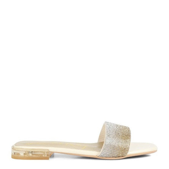 Rag Company casual chic rhinestone slides featuring a comfortable design and stylish embellishments